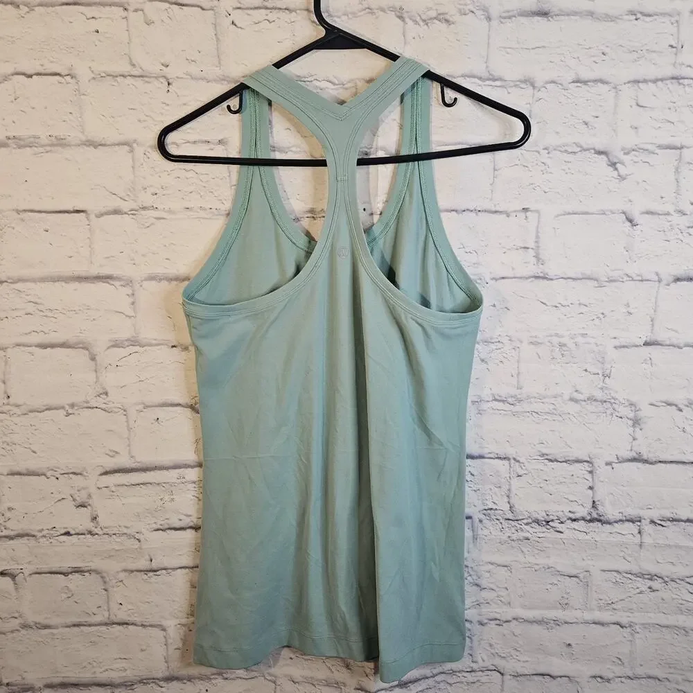 Lululemon Women’s Cool Racerback Tank Teal Blue Size 10 Full Length